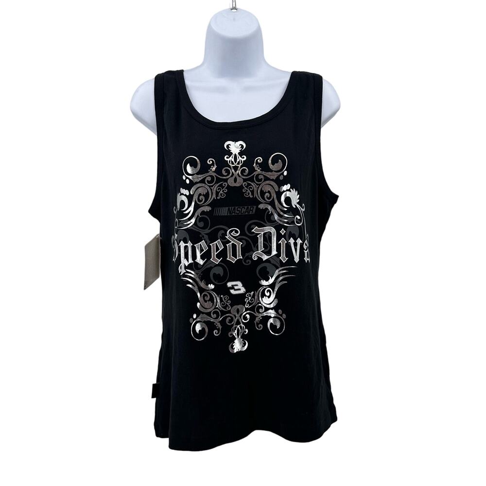 Chase Athletics Austin DIllon Nascar Tank 2012 Women's L Black/White Graphic Top